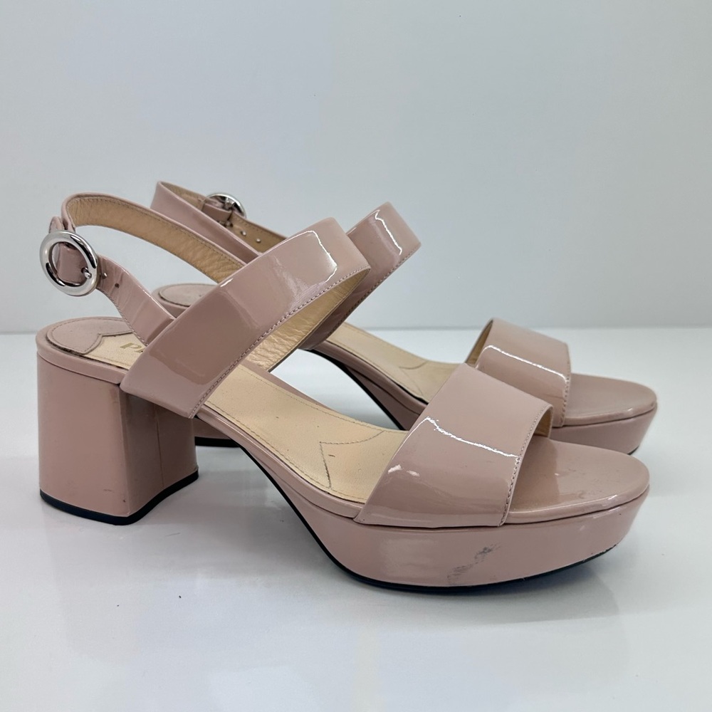 Prada Cream Platform Sandals with Chic Ankle Strap - Picture 3 of 7